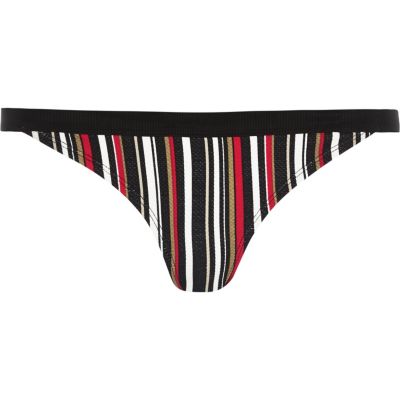 Red stripe bikini bottoms